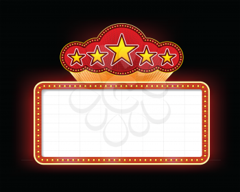 Royalty Free Clipart Image of a Neon Marquee