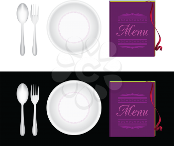 Royalty Free Clipart Image of Tables Settings and Menus