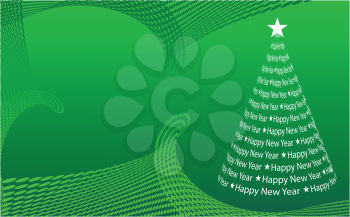 Royalty Free Clipart Image of a Happy New Year Background With a Tree