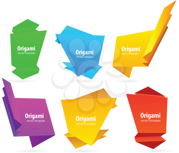 Royalty Free Clipart Image of Origami Speech Bubbles