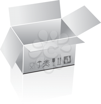 Royalty Free Clipart Image of a Box With the Lid Open