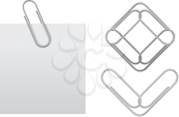 Royalty Free Clipart Image of Paperclips and Paper