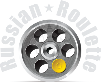 Royalty Free Clipart Image of a Russian Roulette Design
