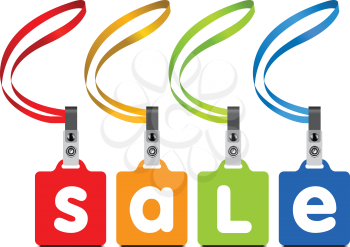 Royalty Free Clipart Image of Tags Spelling Sale