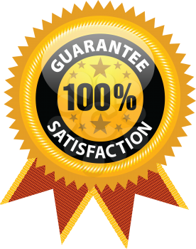 Royalty Free Clipart Image of a Label With Guaranteed 100% Satisfaction