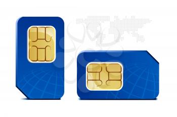 Royalty Free Clipart Image of Sim Cards