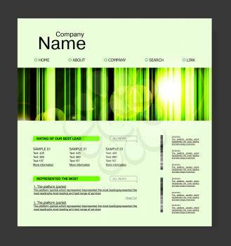 Royalty Free Clipart Image of a Website Design in Green