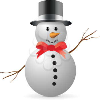 Royalty Free Clipart Image of a Snowman in a Hat