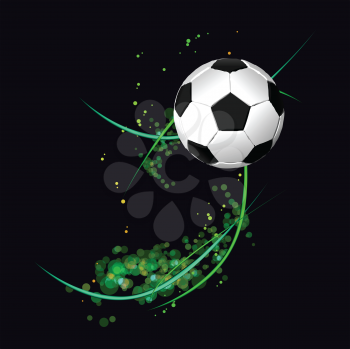 Royalty Free Clipart Image of a Soccer Ball on Black