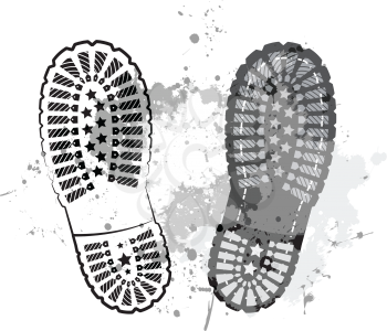 Royalty Free Clipart Image of Shoe Prints