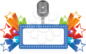 Royalty Free Clipart Image of a Marquee and Microphone