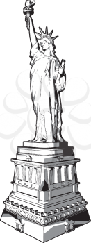 Royalty Free Clipart Image of the Statue of Liberty