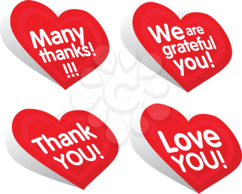 Royalty Free Clipart Image of Thank You Hearts