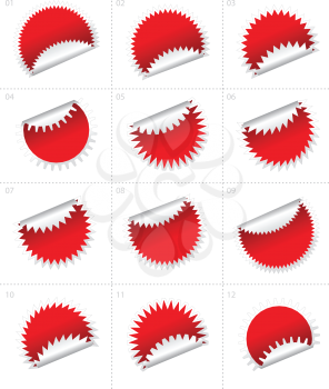 Royalty Free Clipart Image of Peeling Stickers