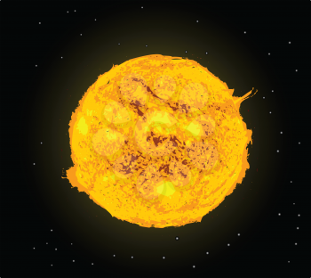 Royalty Free Clipart Image of a Sun Against Black