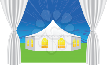 Royalty Free Clipart Image of a Big White Tent