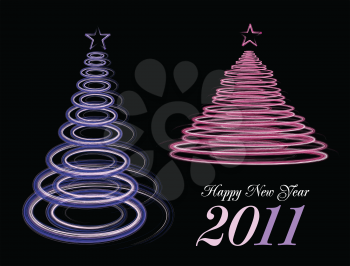 Royalty Free Clipart Image of a Happy New Year Greeting for 2011