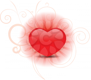 Royalty Free Clipart Image of a Heart With Flourishes
