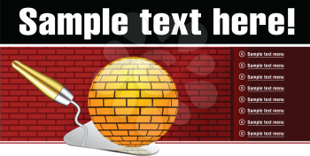 Royalty Free Clipart Image of a Brick Wall Design
