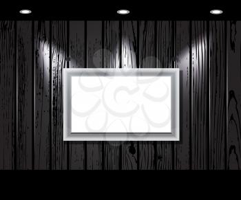 Royalty Free Clipart Image of a Frame on a Wooden Wall