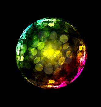 Three-dimensional colorful sphere design aka bubble soap on black