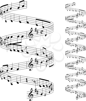 musical notes staff set on white background
