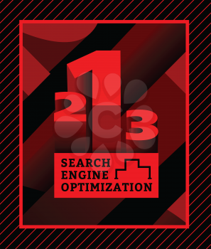 Search engine optimization vector concept illustration with the numbers in the form of a pedestal