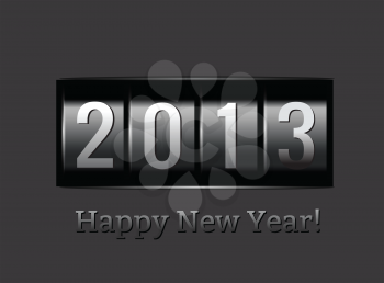 New Year counter 2013. Vector illustration on black