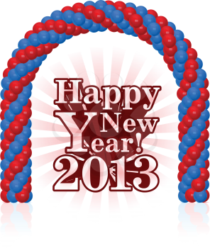 vector illustration of happy new year 2013 with balloons