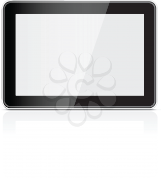 Black generic tablet pc on white background