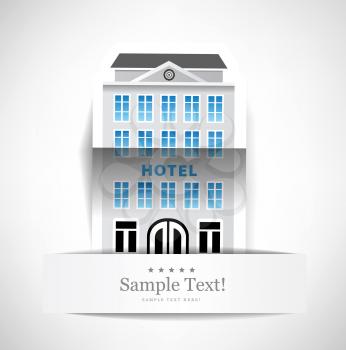 The building of hotel in the form of a paper origami. Vector iilutsration