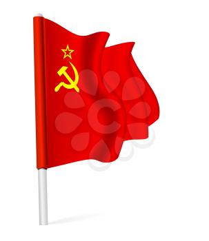 Waving the flag of the Union of Soviet Socialist Republics. Vector illustration