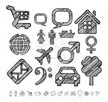 Royalty Free Clipart Image of a Group of Icons