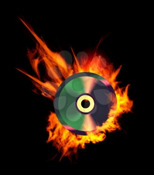 Royalty Free Clipart Image of a Burning CD