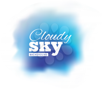 Blue cloudy sky frame. Vector background illustration