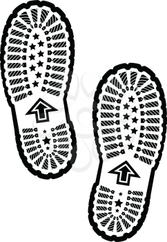 Shoe print vector illustration on white background