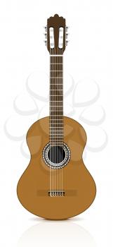 Classical guitar on white background.  Vector illustration