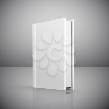 Blank book cover over grey background. Vector illustration