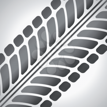 Tire tracks. Vector illustration on light grey background