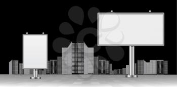 Billboard with urban horizon vector background