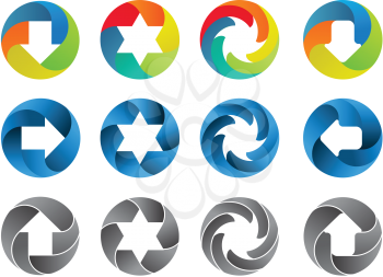 Abstract color icon set. Vector illustration on white background