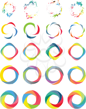 Color circle set vector illustation on white