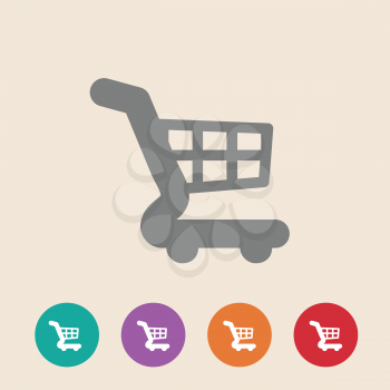 Vector Cart Icon in flat style on background