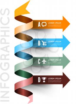 Infographic options with color arrow. Vector illustration