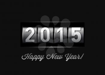 New Year counter 2015. VectoriIllustration on black