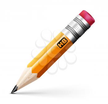 Realistic pencil vector illustration on white background