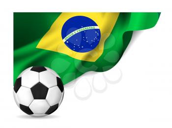 Soccer ball with brasil flag. Vector illustration