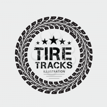 Tire tracks. Vector illustration on grey background