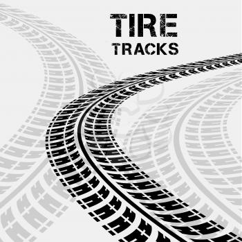 tire tracks in perspective view. Vector illustration