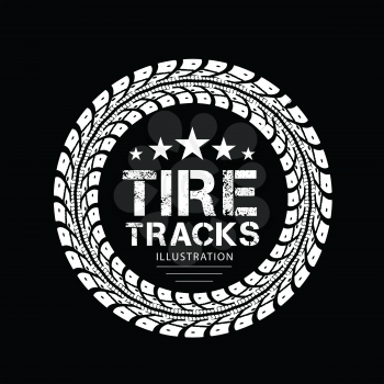 Tire tracks. Illustration on black background
